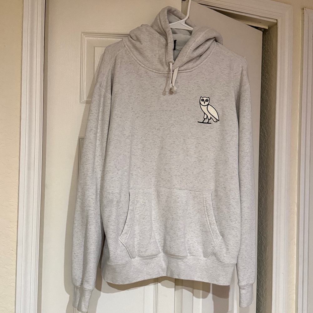 OVO Heather Gray Hoodie with embroidered Owl Logo
